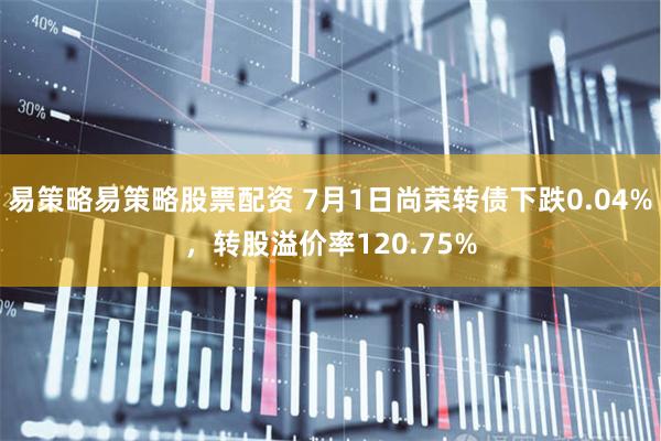 易策略易策略股票配资 7月1日尚荣转债下跌0.04%，转股溢价率120.75%